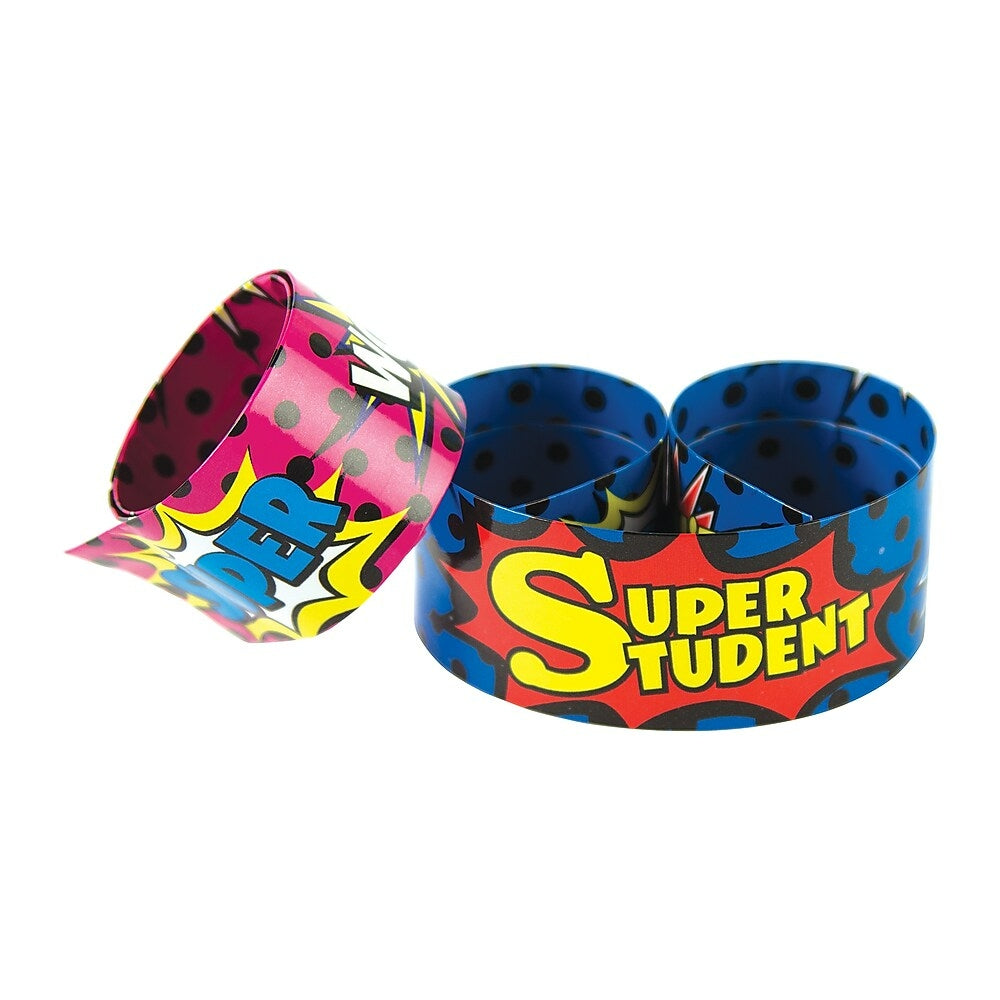 Image of Teacher Created Resources Superhero Super Student Slap Bracelets, 60 Pack, 10 Pack