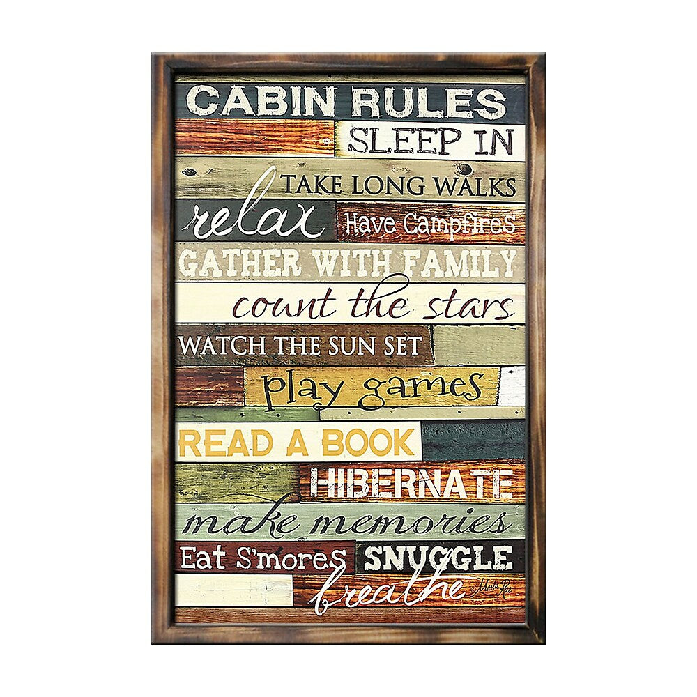 Image of Sign-A-Tology Cabin Rules Wooden Sign - 24" x 16"