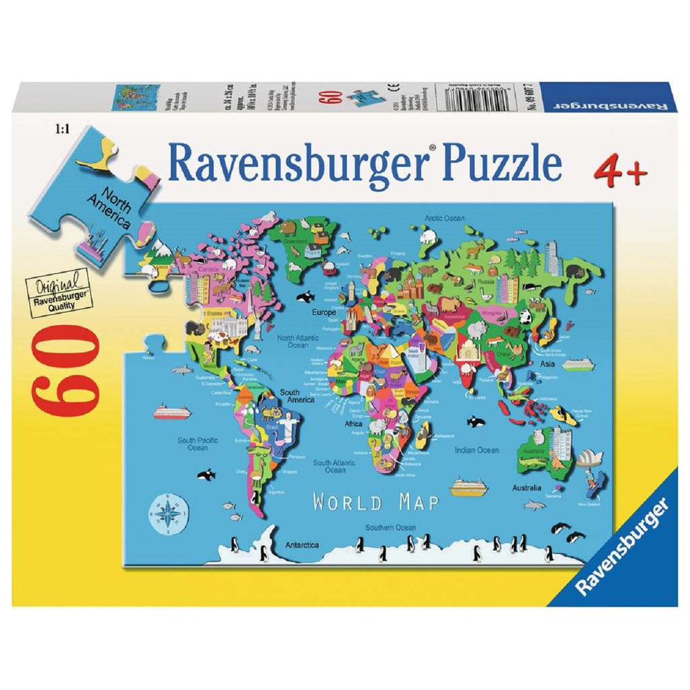 Image of Ravensburger 09607 World Map (60 Piece Puzzle)