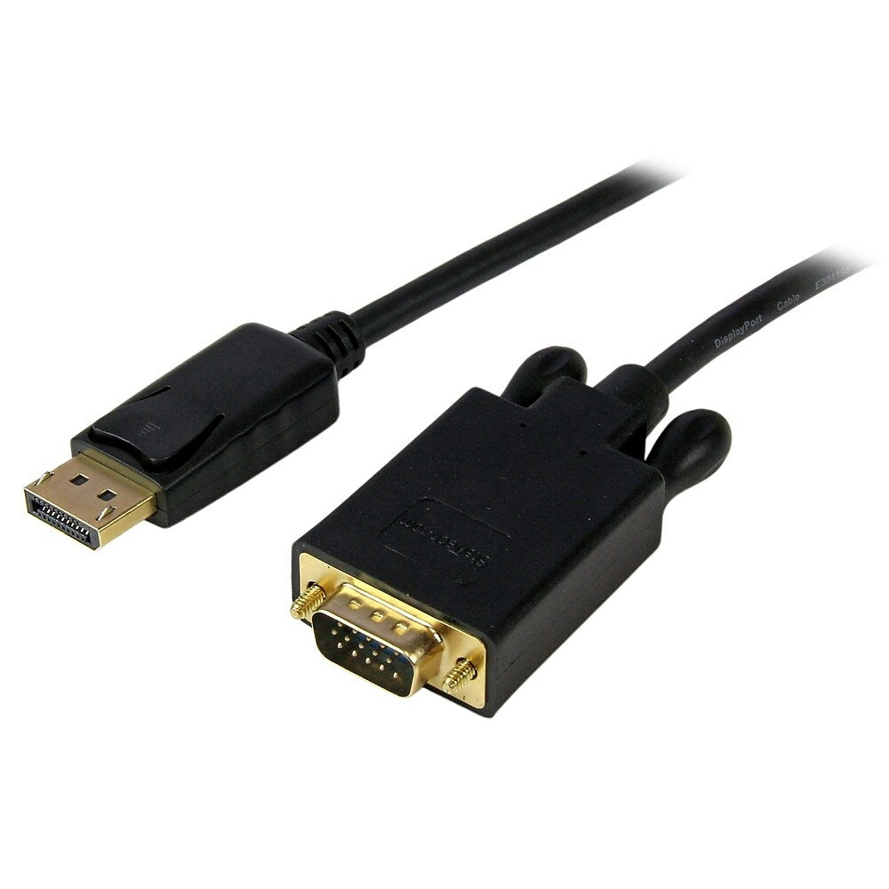Image of StarTech DisplayPort to VGA Adapter Converter Cable, DP to VGA 1920 x 1200, Black, 6 Ft