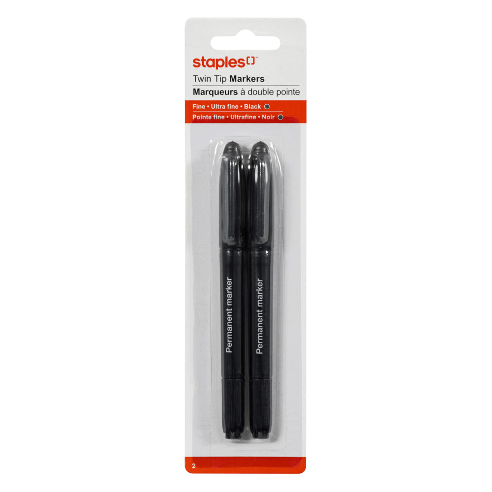 Image of Staples Twin Tip Markers - 2 Pack