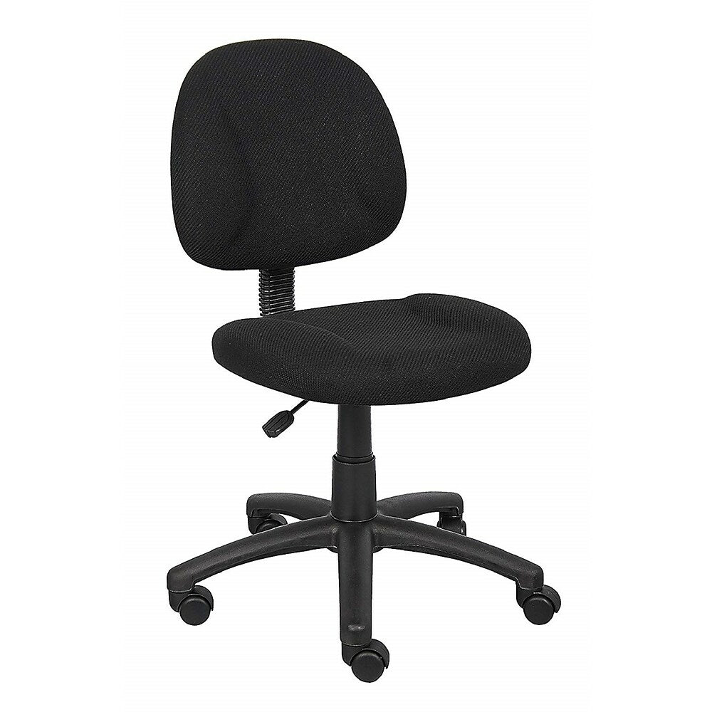 Image of Nicer Furniture OCC Fabric Deluxe Posture Task Chair Black Computer Desk Chair Office Chair Without Arms