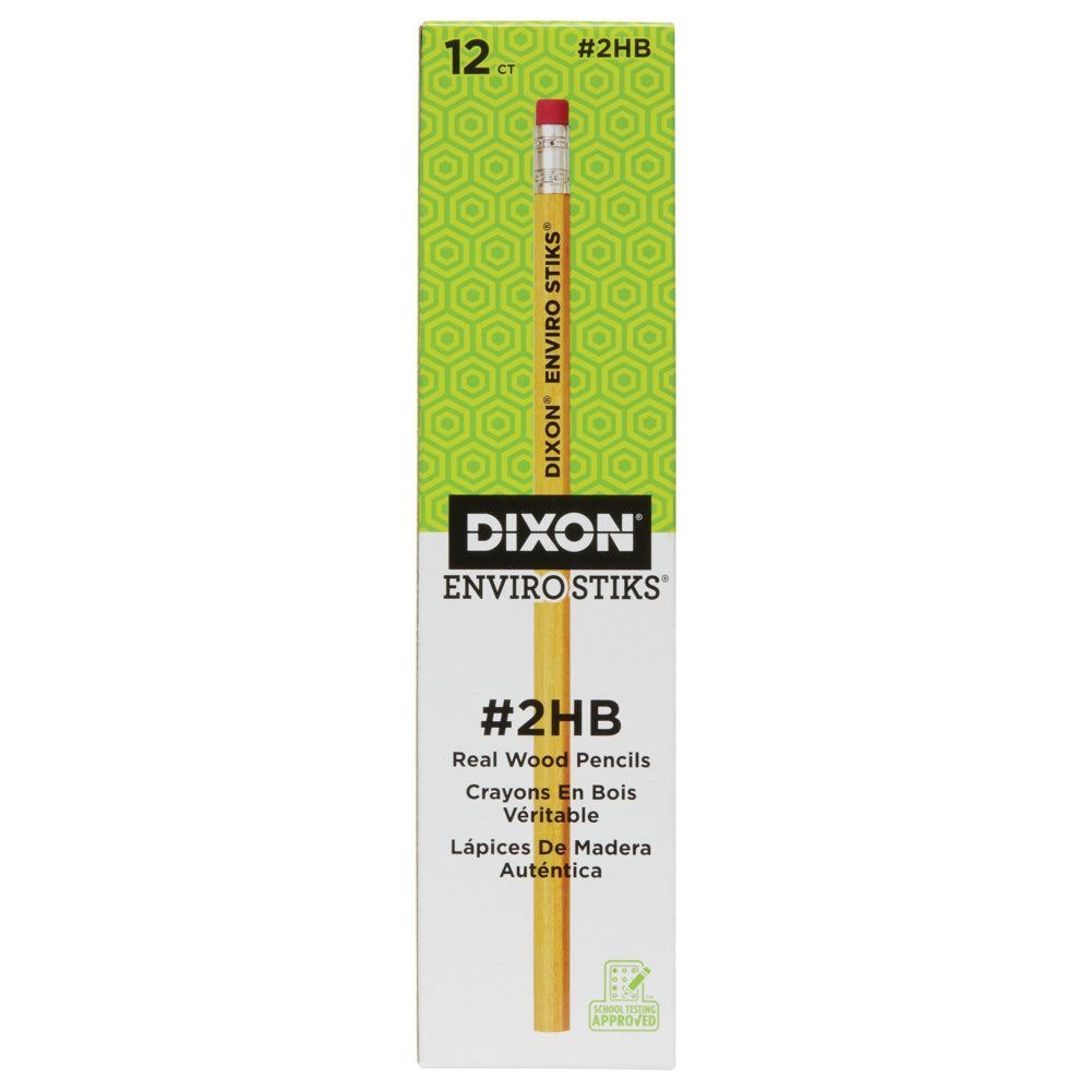 Image of Dixon Enviro Stiks Pencil - #2 HB Soft - Natural - 12 Pack