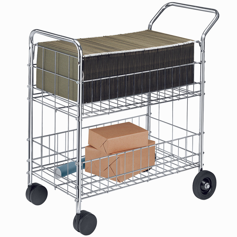 Image of Fellowes Steel Mail Cart, Grey