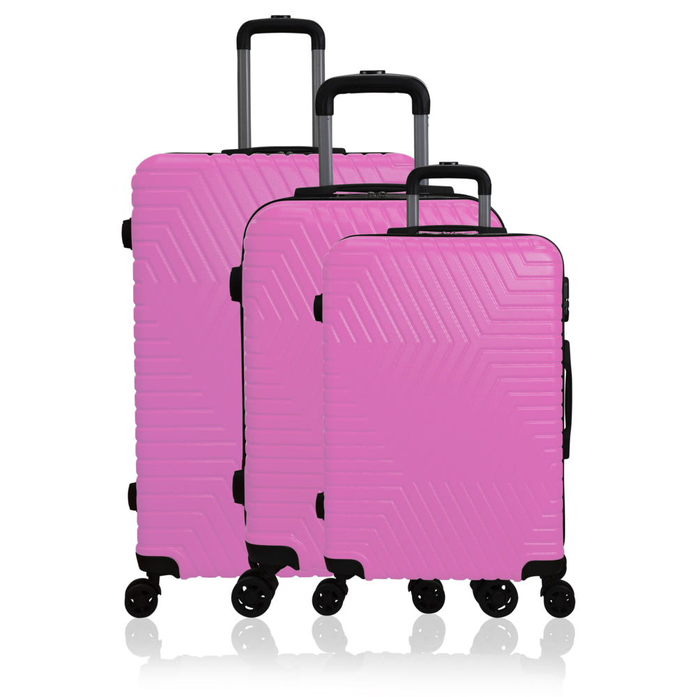 Image of Nicci Latitude 3-Piece Luggage Set - Pink