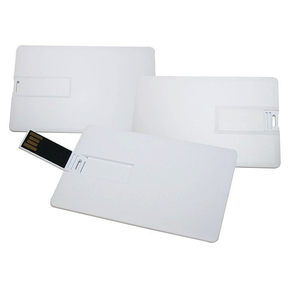 Image of GB Micro 8 GB Credit Card Style USB Flash Drives - 10 Pack, White