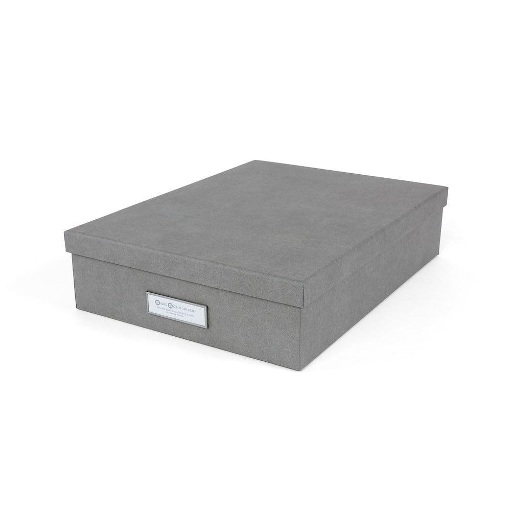 Image of Bigso Box Of Sweden Oskar Lidded Storage Box - Grey