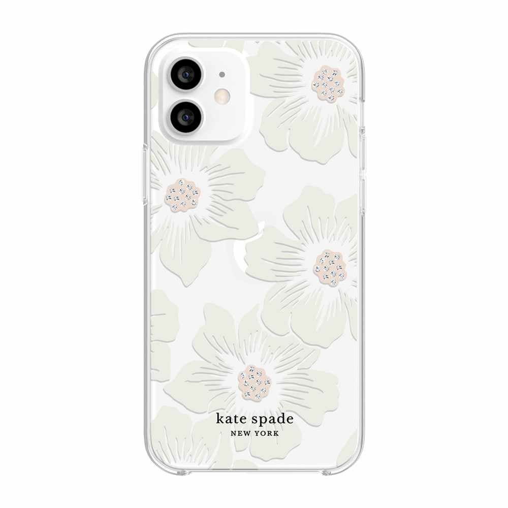 Kate Spade Protective Hardshell Case for iPhone 12, 12 Pro - Hollyhock  Floral 