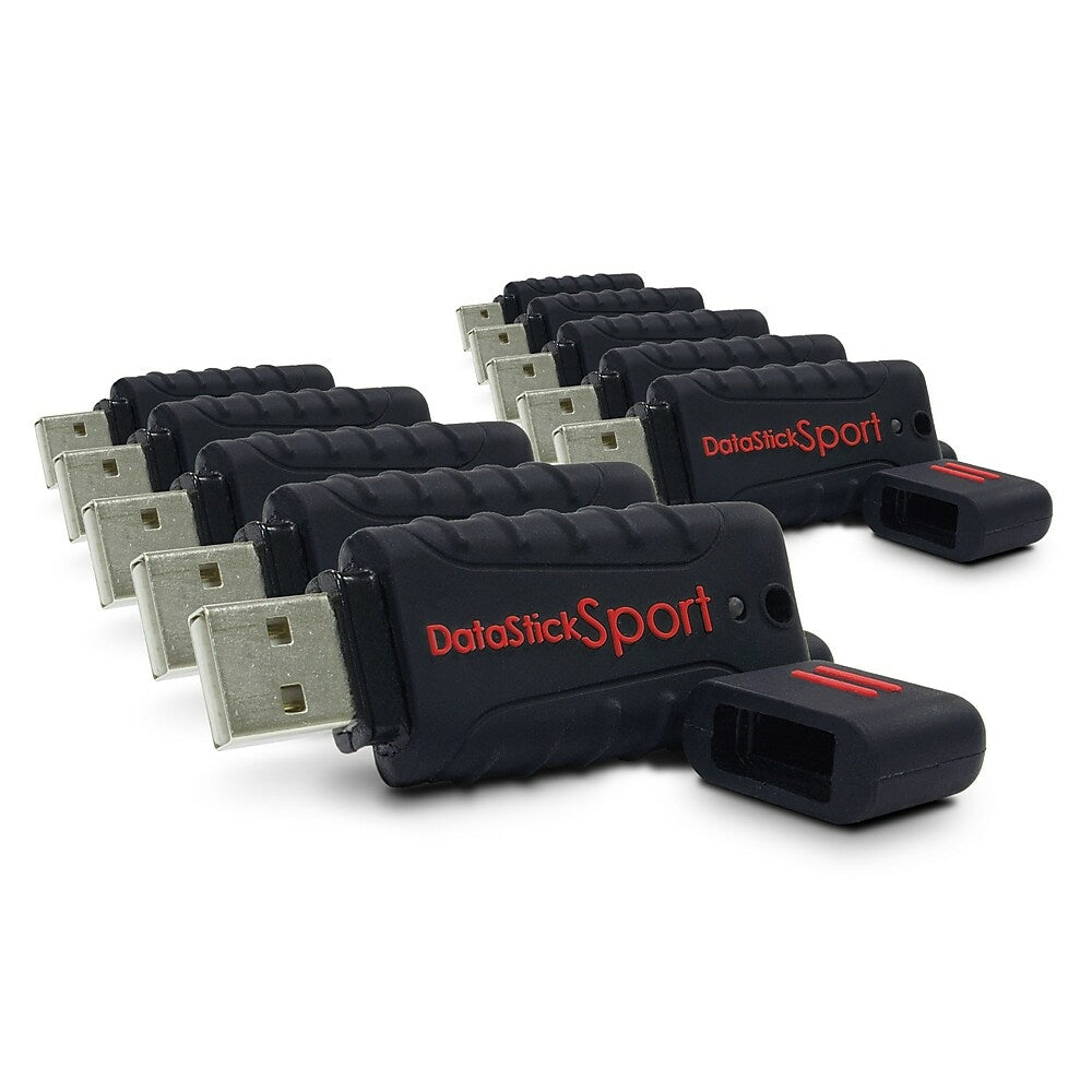 Image of Centon DataStick Sport 2 GB USB 2.0 Flash Drive - Black - 10 Pack