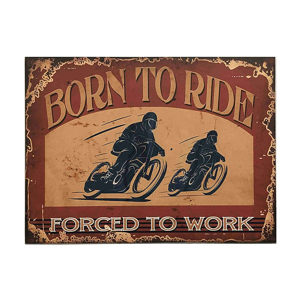 Image of Sign-A-Tology Born to Ride Vintage Wooden Sign - 16" x 12"