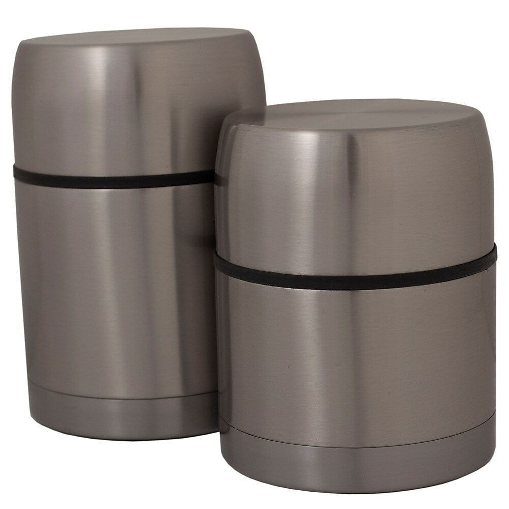 Image of Geo Stainless Steel Vacuum Flasks, Inox, 2 Pack, Brown