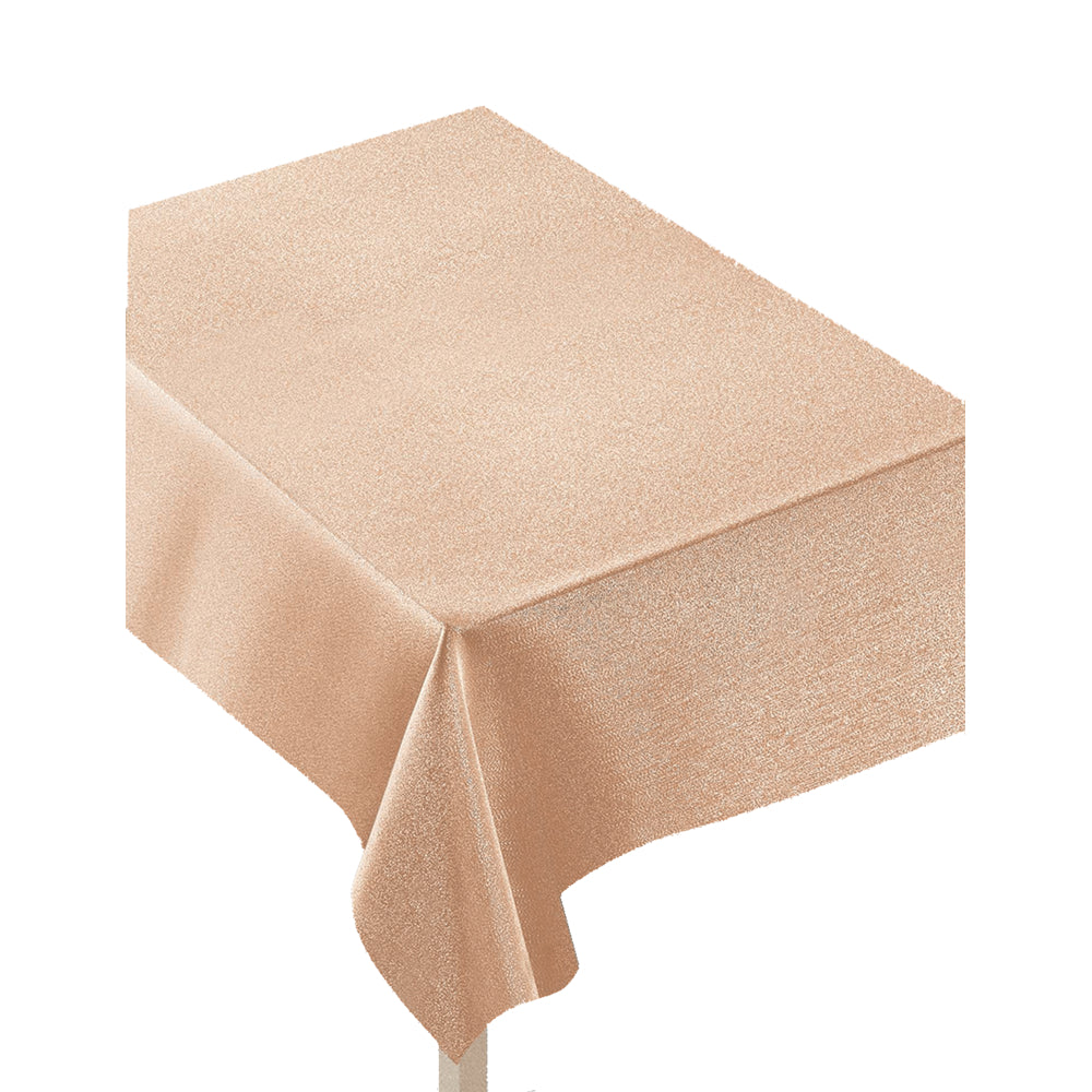 Image of Jam Paper Premium Shimmer Fabric Tablecloth - 60" x 84" - Metallic Rose Gold