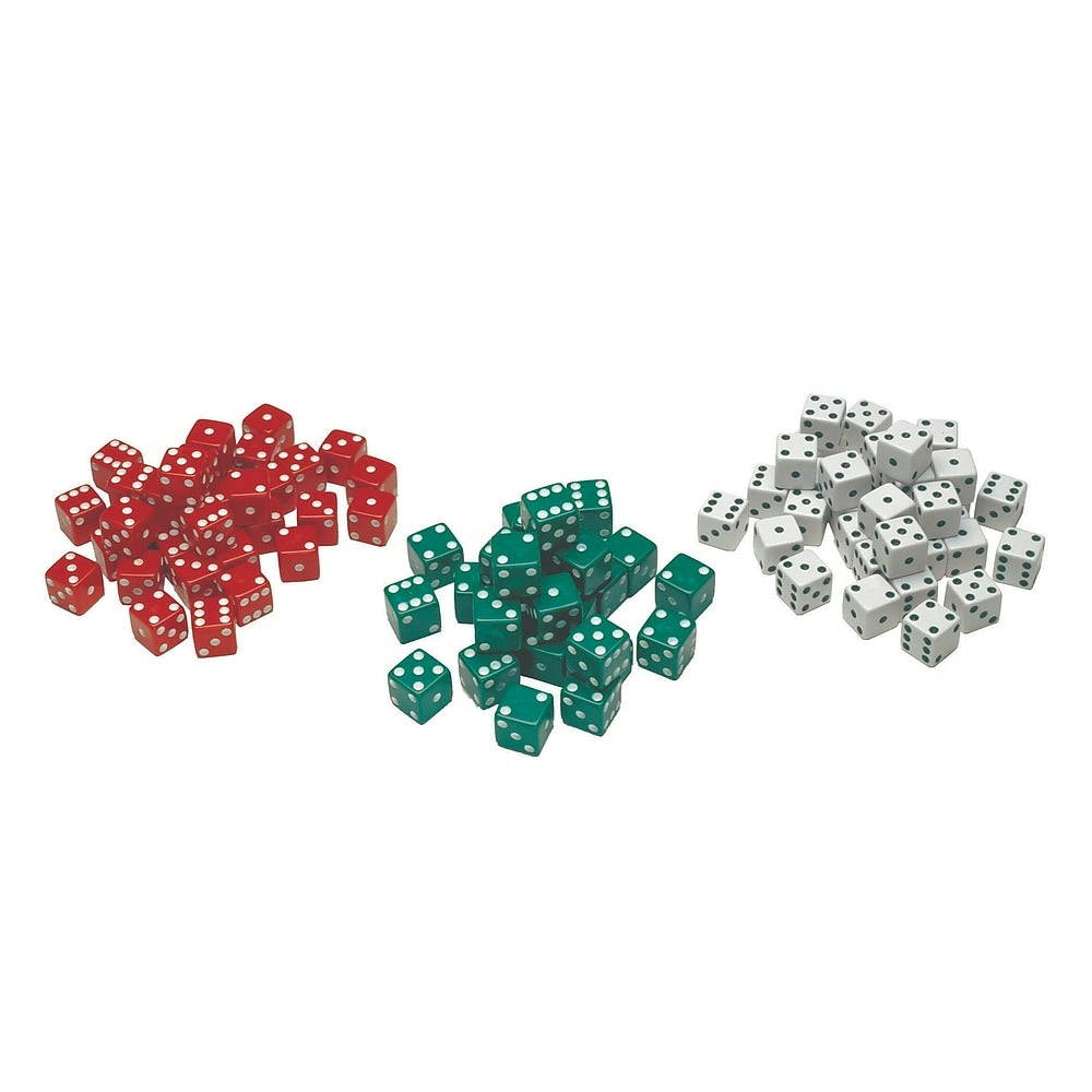 Image of Learning Advantage Red, Green & White Dot Dice Game, 72 Pack, 12 Pack