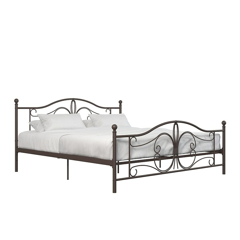 Image of DHP Bombay Metal Bed - King Size Frame with Underbed Storage - Bronze