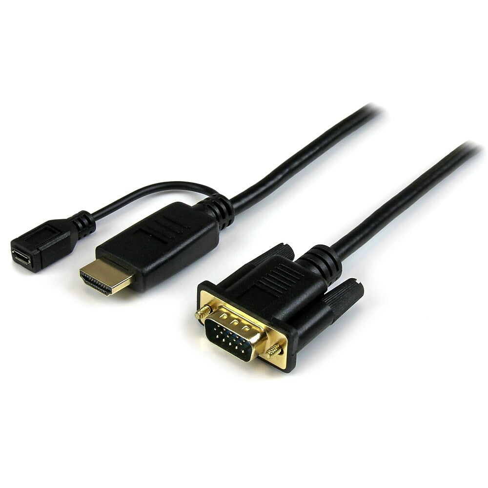 Image of StarTech 6 Ft HDMI to VGA Active Converter Cable, HDMI to VGA Adapter, 1920X1200 Or 1080P, Black