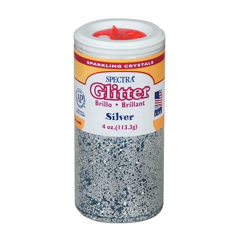 Image of Spectra Silver Glitter, 4 oz., 6 Pack (PAC91610)