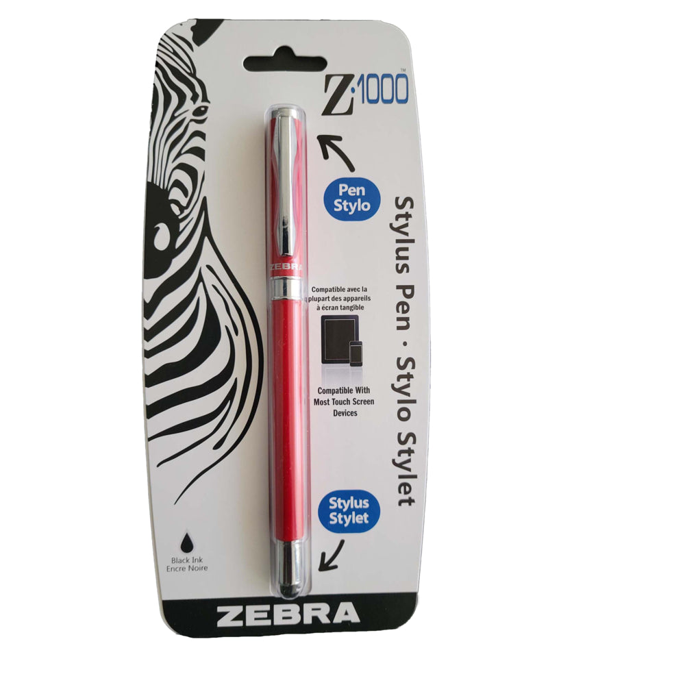 Image of Zebra 2-in-1 Stylus Pen - Red