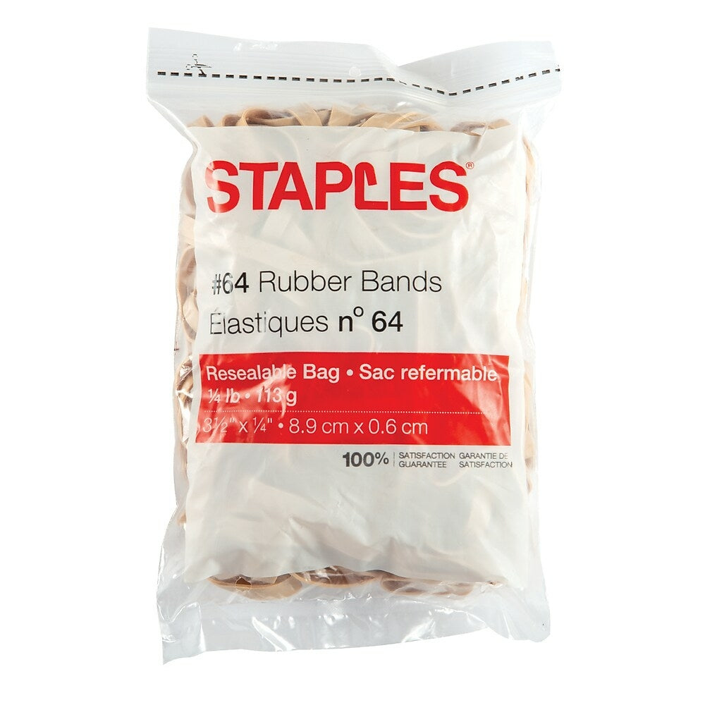 Image of Staples Economy Rubber Bands - Size #64 - 1/4 lb. Bag