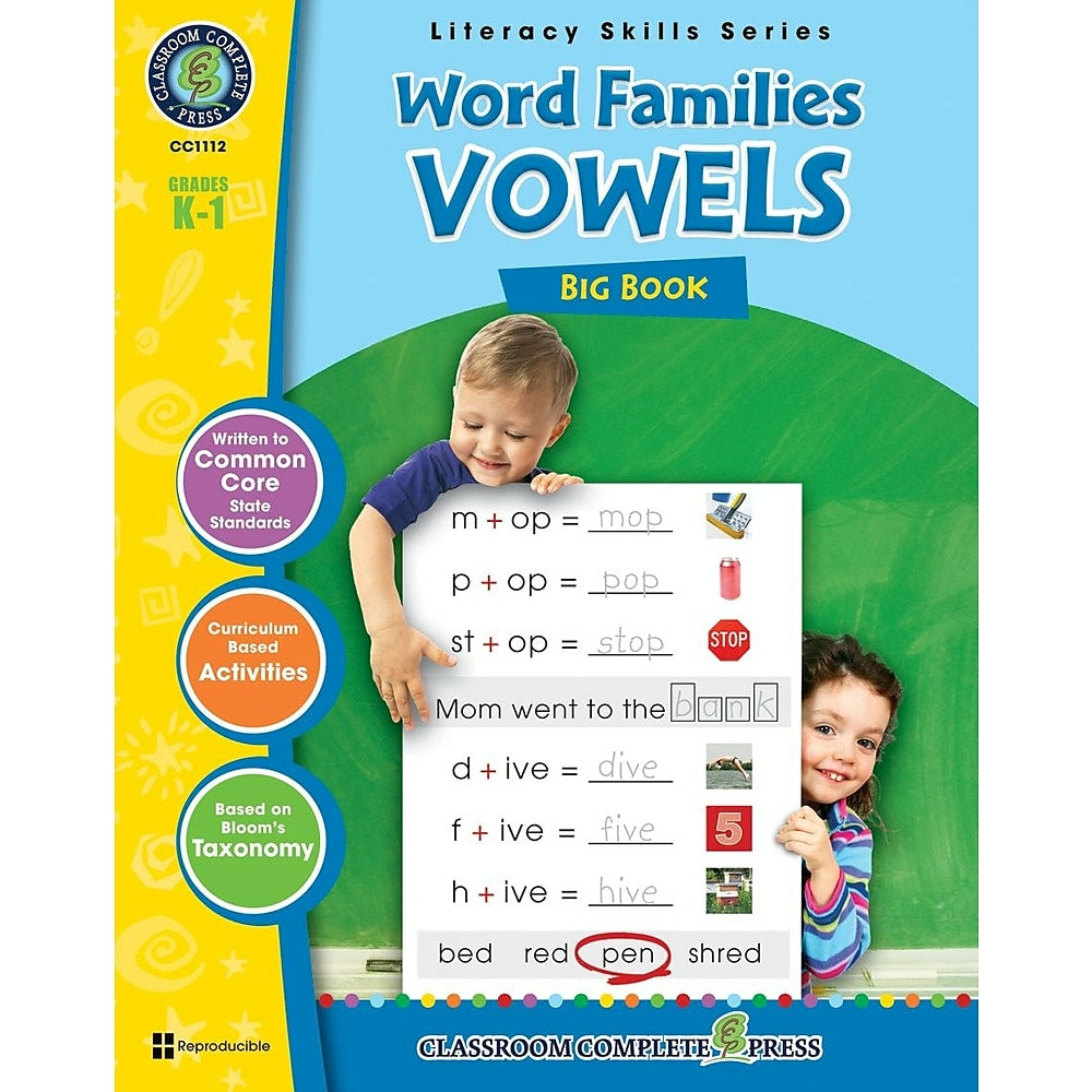 Image of eBook: Word Families - Vowels Big Book (PDF version - 1-User Download) - ISBN 978-1-55319-404-0 - Grade K - 1