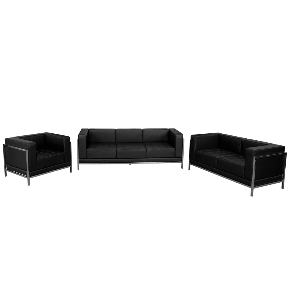 Image of Flash Furniture HERCULES Imagination Series Black LeatherSoft 3 Piece Sofa Set