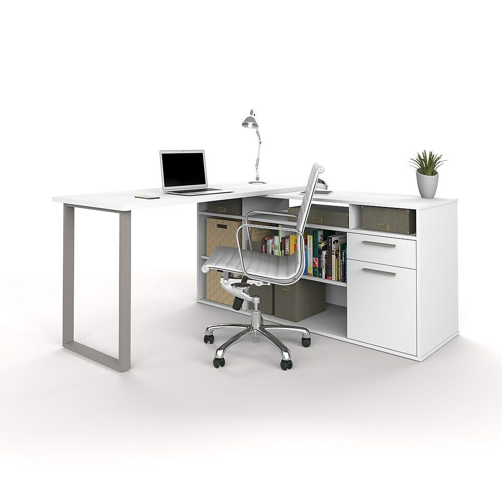 Image of Bestar Solay L-Shaped Desk, White (29420-17)