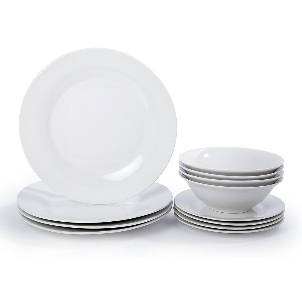 Image of Luciano 12-piece Classic Dinner Serveware Set, 10 inches, White