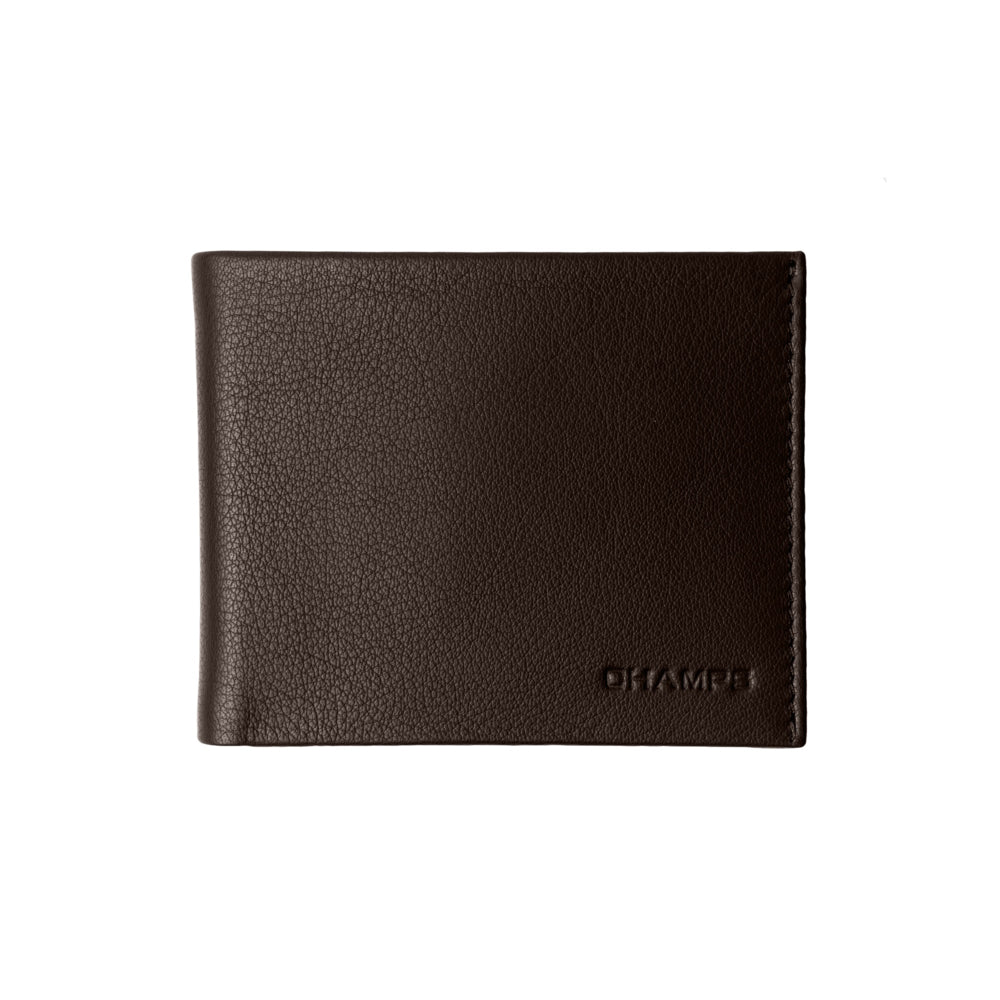 Image of Champs Leather RFID Slim Wallet - Khaki, Brown_74094