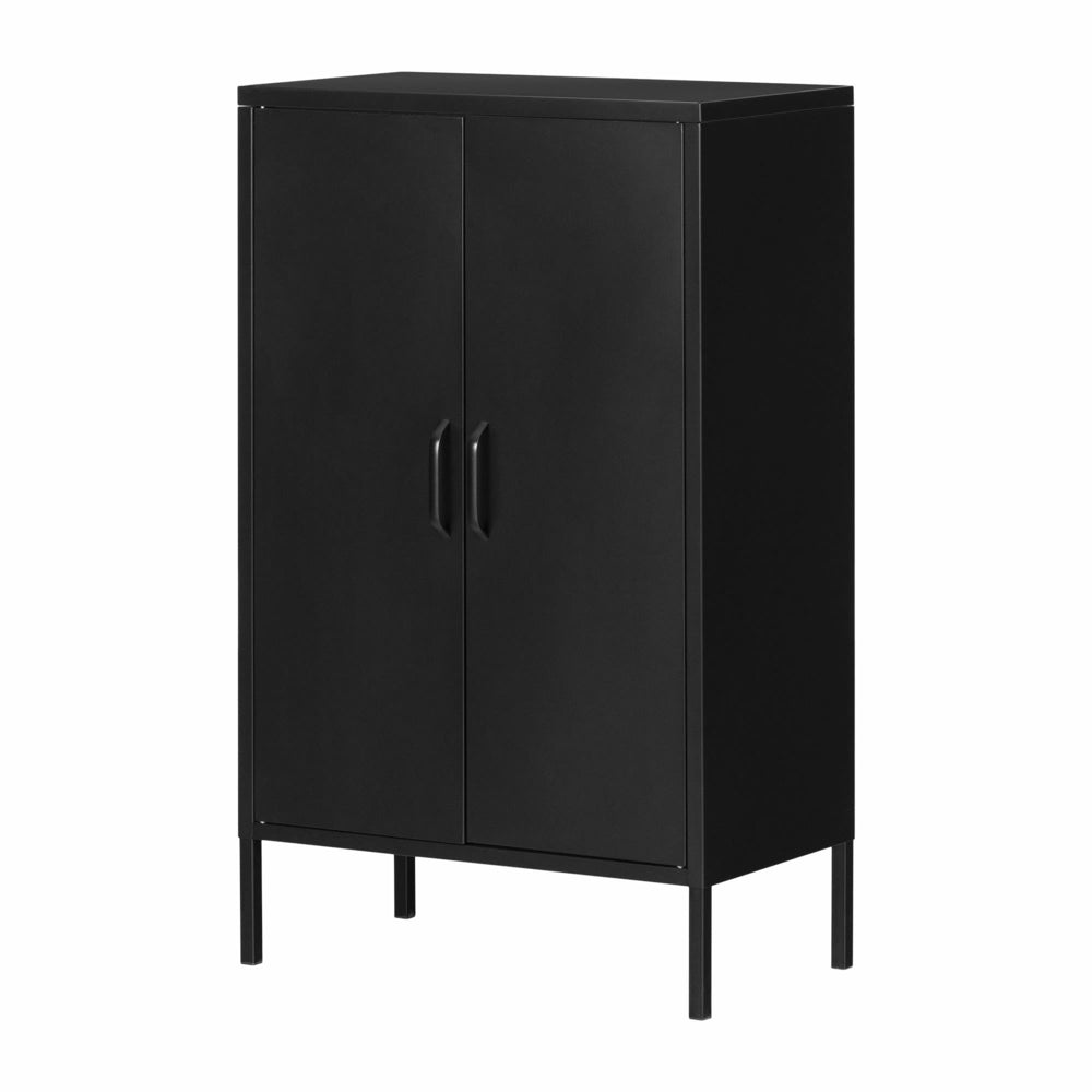 Image of South Shore Crea Metal 2-Door Accent Cabinet - Black