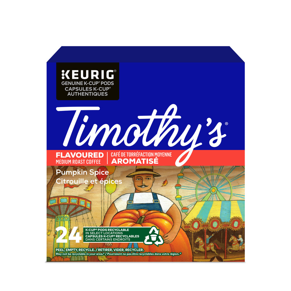 Image of Timothy's Pumpkin Spice Coffee K-Cup Pods - 24 Pack