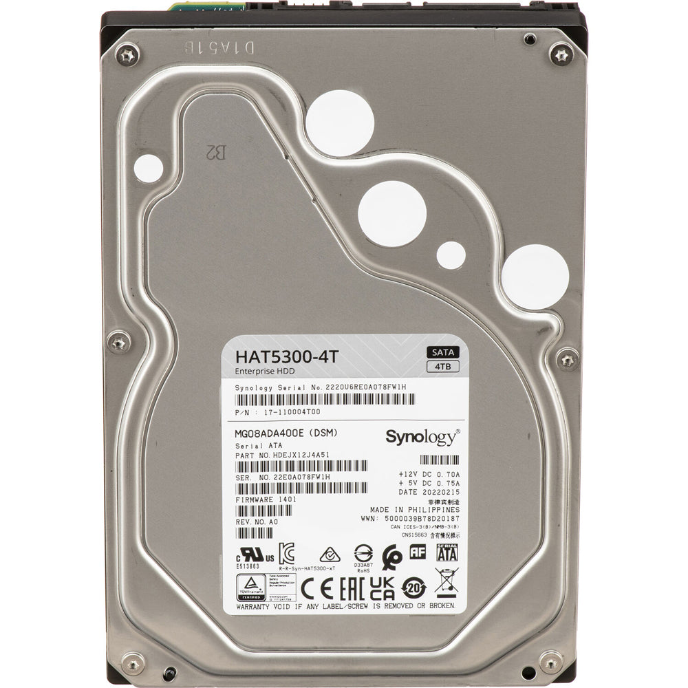 Image of Synology SATA III 3.5" Internal Enterprise HDD - 4TB, Silver