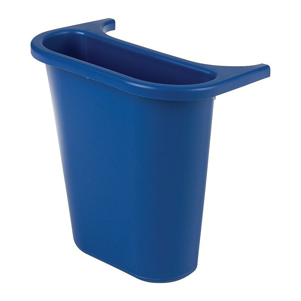 Image of Rubbermaid Wastebasket Recycling Side Bin, Blue