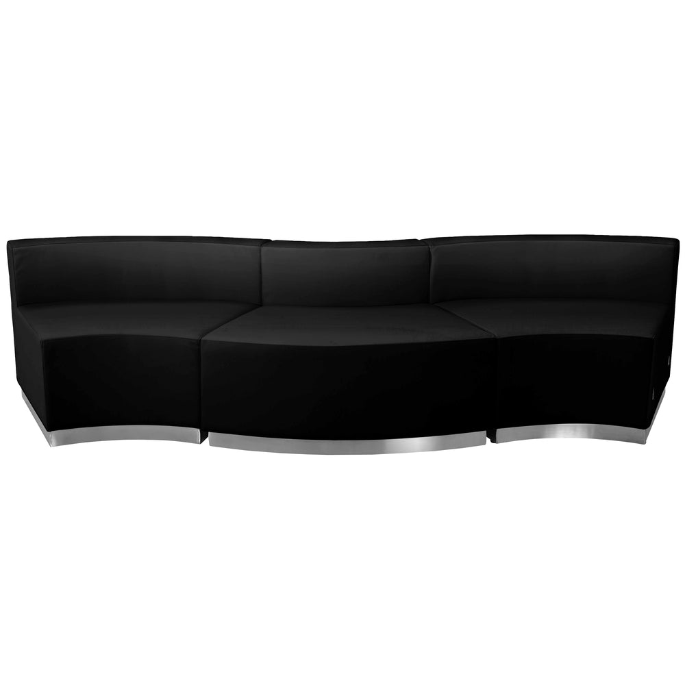 Image of Flash Furniture HERCULES Alon Series Black LeatherSoft Reception Configuration - 3 Pieces