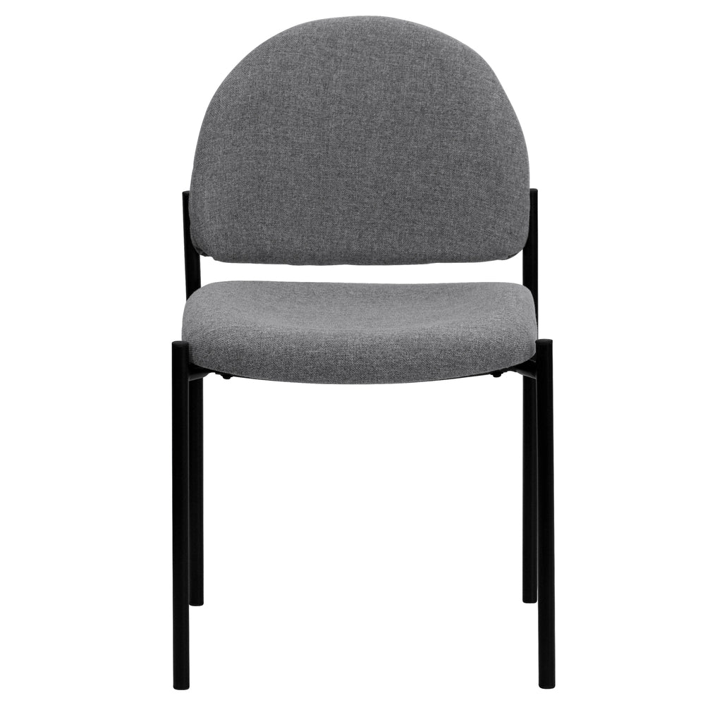 Image of Flash Furniture Comfort Stackable Steel Side Reception Chair - Grey Fabric