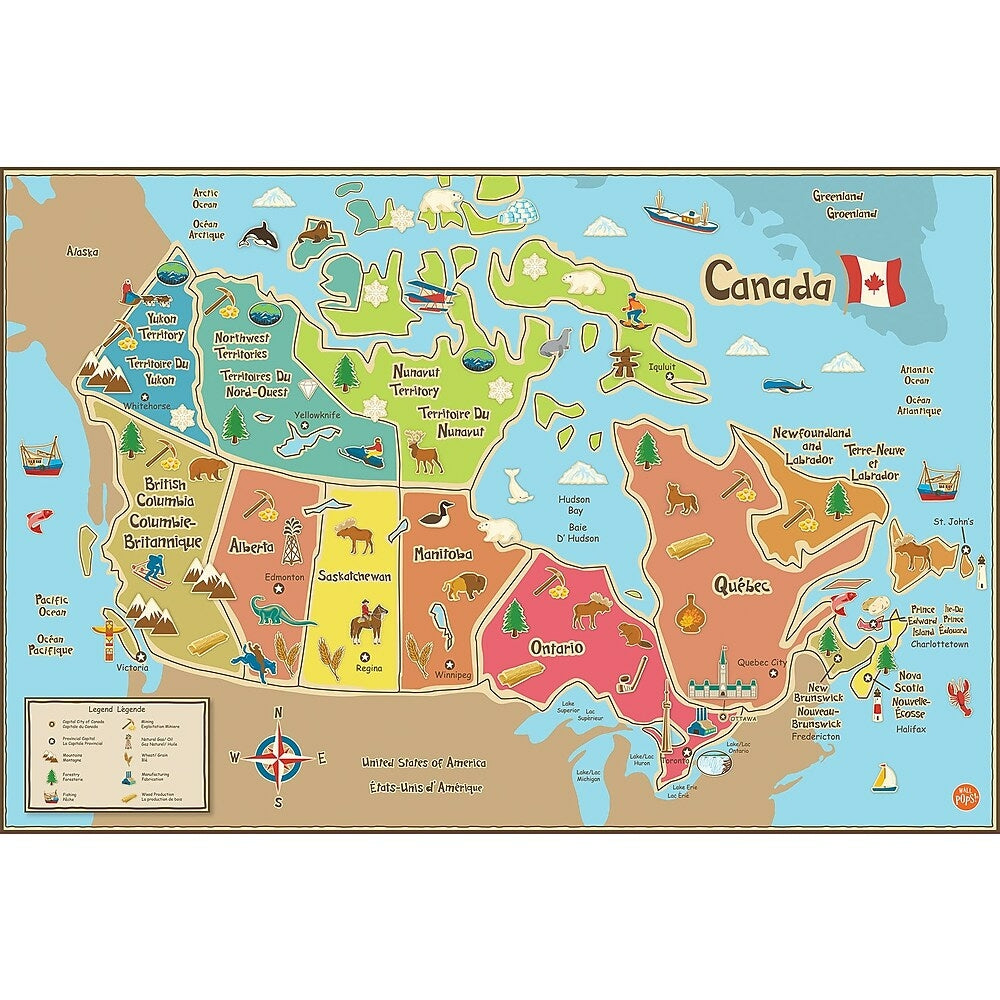 Image of Wall Pops Kids Dry Erase, Map Canada