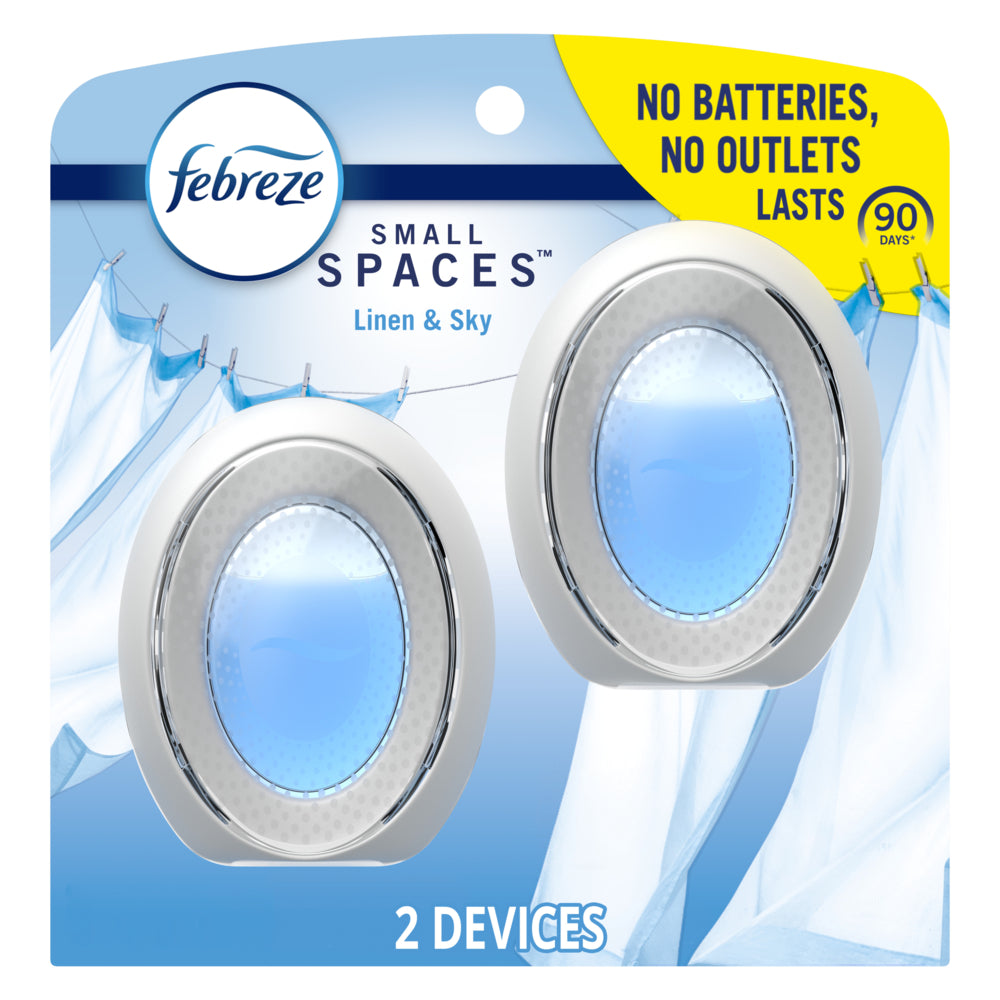 Image of Febreze Small Spaces Air Freshener - Linen & Sky Scent - 2 Pack, Blue