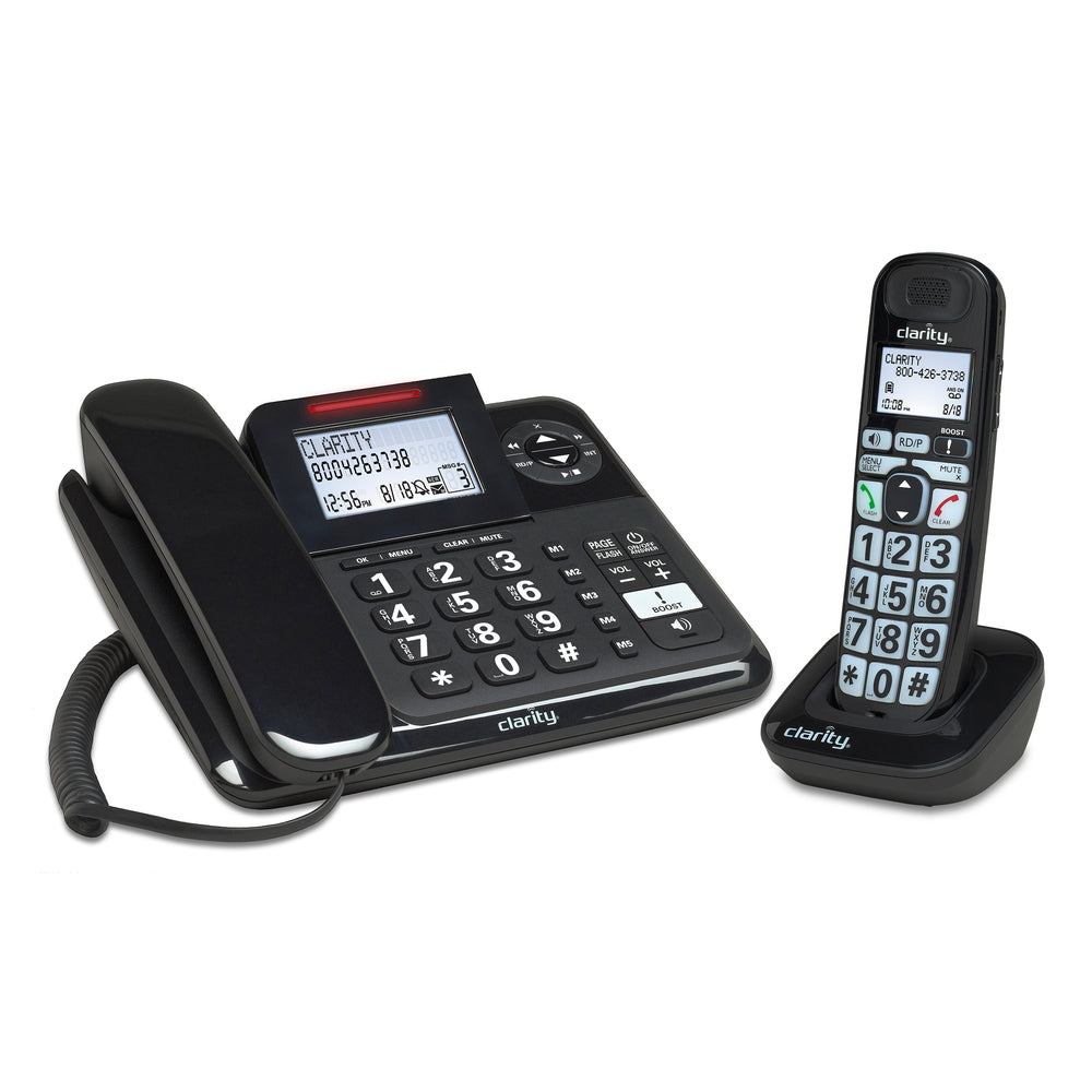 Image of Clarity E814CC 40-dB Amplified Corded/Cordless Phone Combo with Digital Answering Machine - Black
