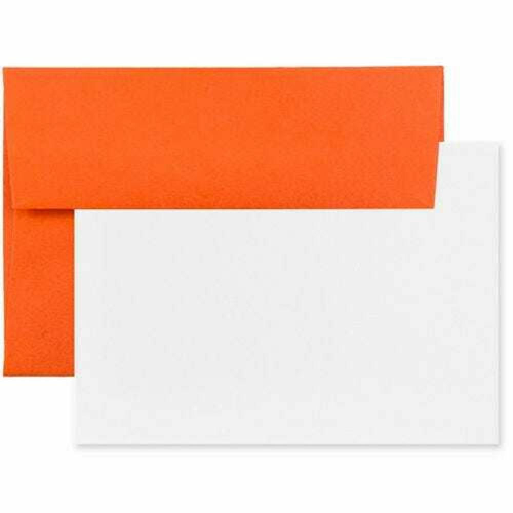 Image of JAM Paper Blank Greeting Cards Set - 4Bar A1 Size - 3.625" x 5.125" - Orange Recycled - 25 Pack