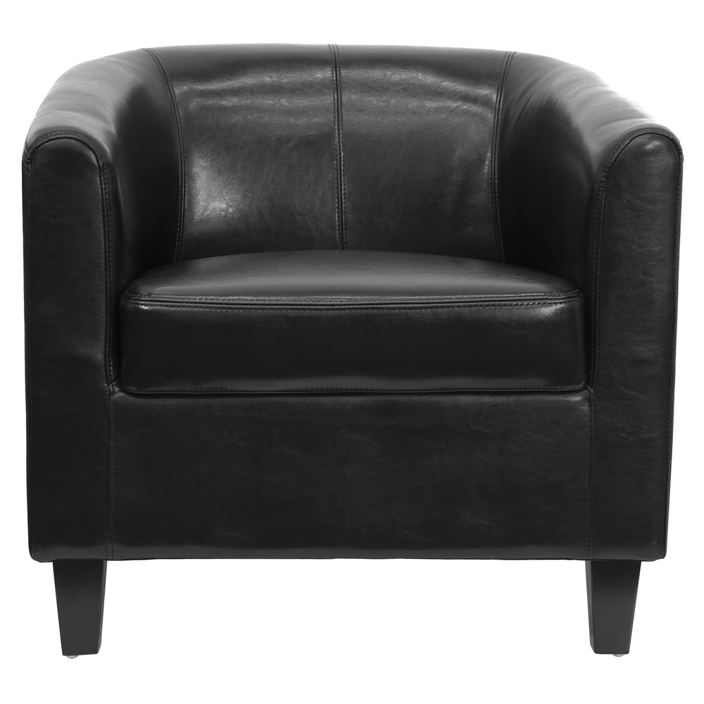 Image of Flash Furniture Leather Lounge Chair - Black