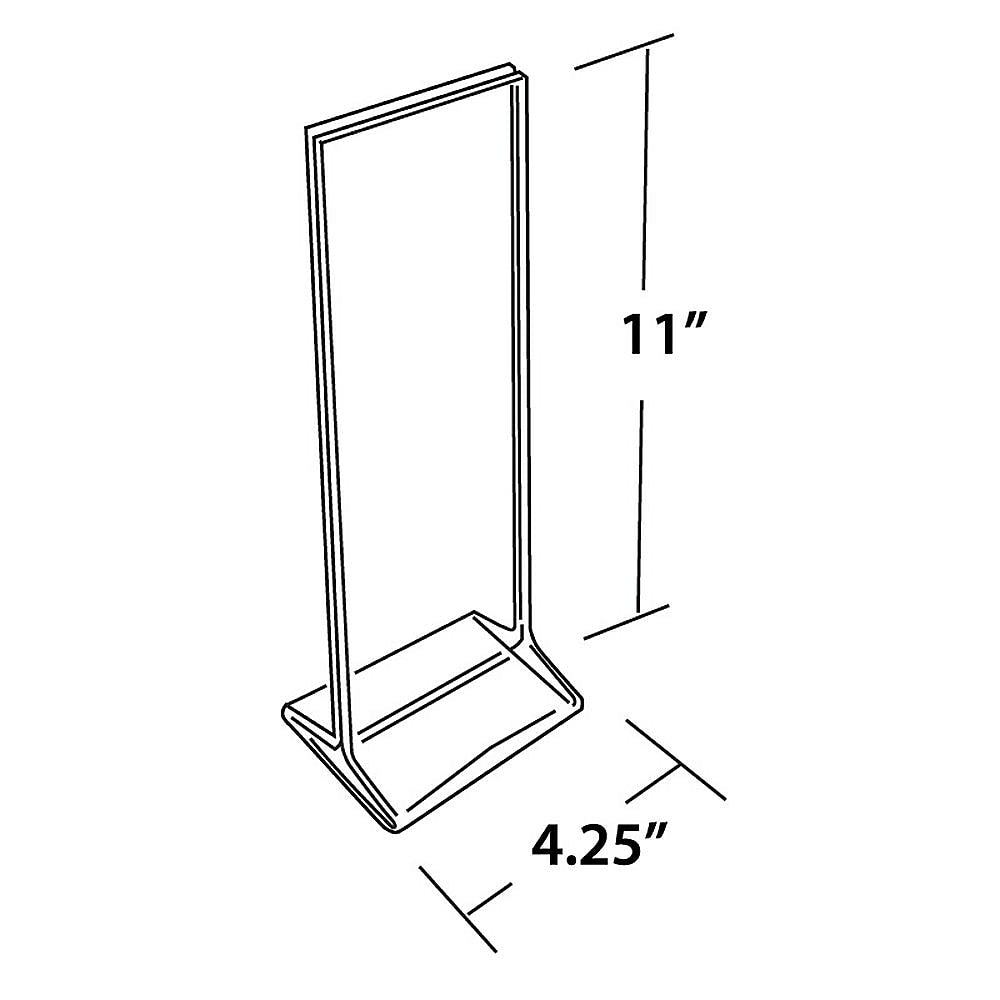 Image of Azar Displays Vertical Top Load Acrylic Sign Holder, 10 Pack (142745)