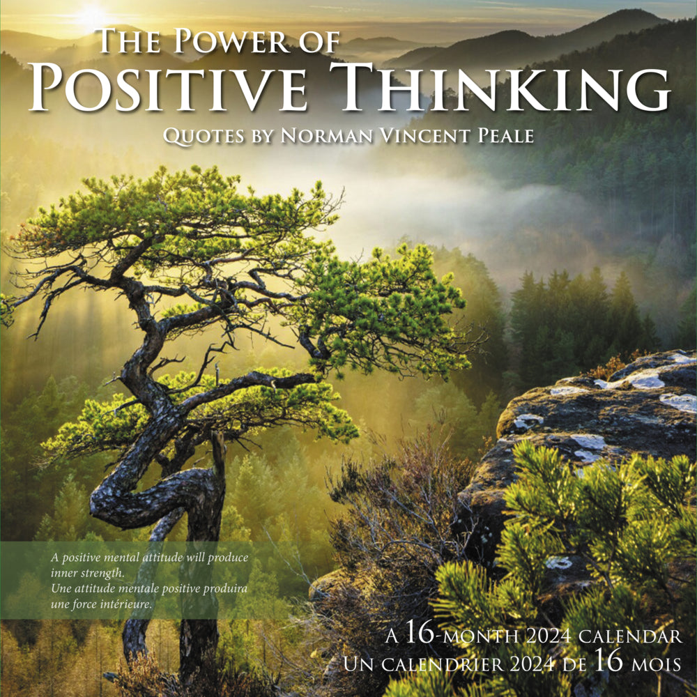 Image of Mead 2024 The Power of Positive Thinking Wall Calendar - 12" x 12" - Bilingual