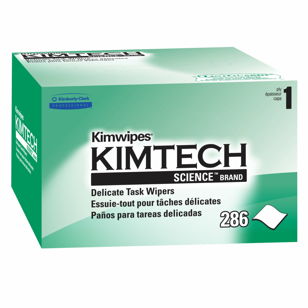 Image of Kimtech Science Kimwipes Delicate Task Wipes - Pop-Up Box - White - 286 Sheets