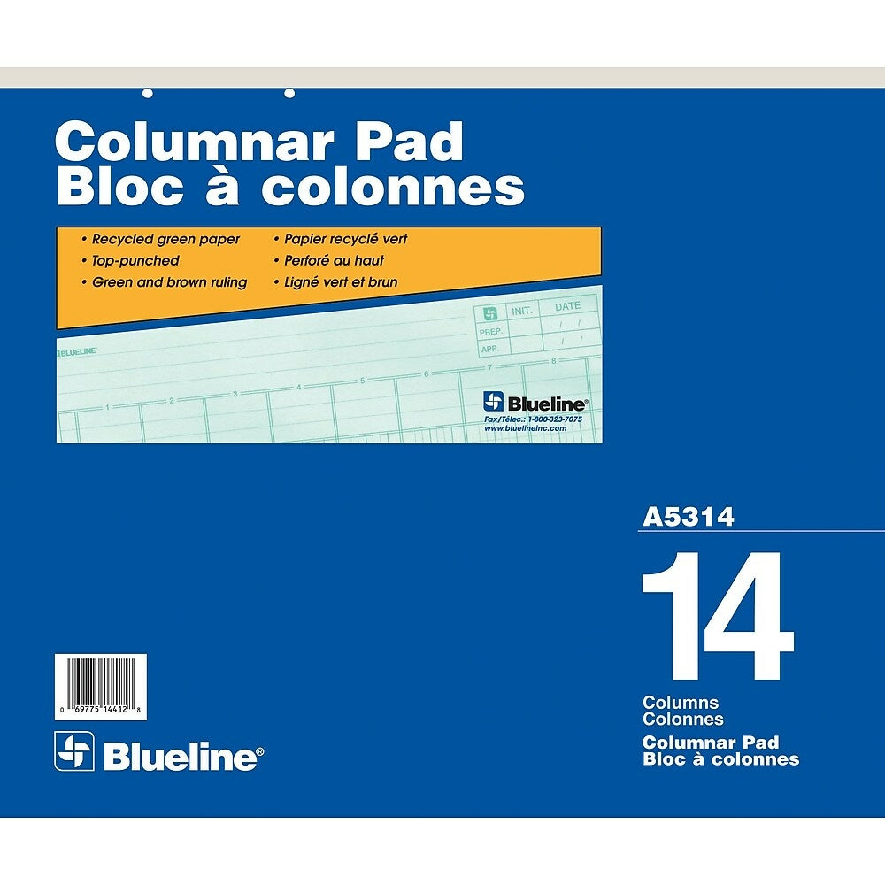 Image of Blueline Columnar Pad, A5314, 14 Columns