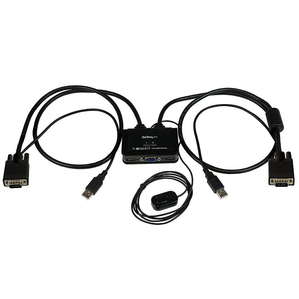 Image of StarTech 2 Port USB VGA Cable Kvm Switch, USB Powered with Remote Switch