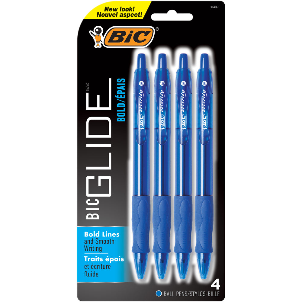 Image of BIC Velocity Bold Ballpoint Pens - 1.6 mm - Blue - 4 Pack