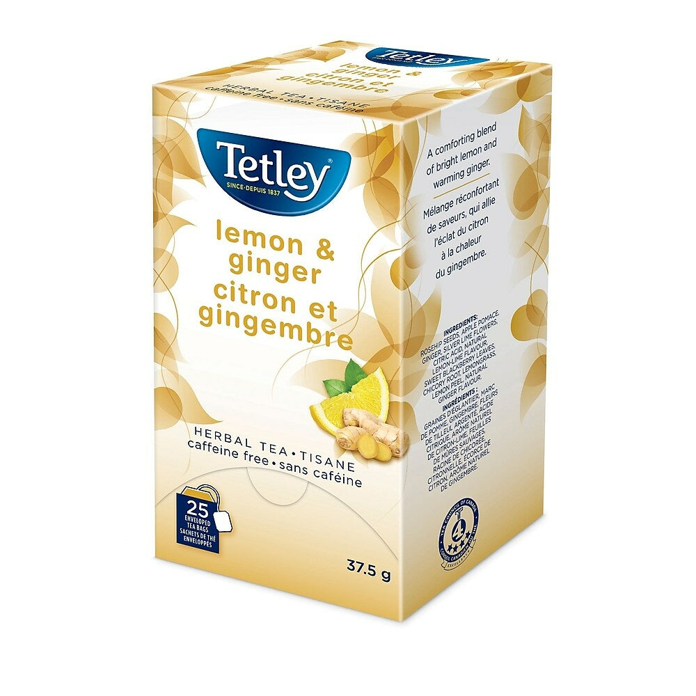 Image of Tetley Tea Lemon Ginger Enveloped Tea Bag - 75 Pack