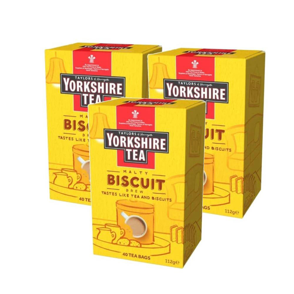Image of Taylors of Harrogate Yorkshire Biscuit Brew Tea - 40 Tea Bags - 3 Pack