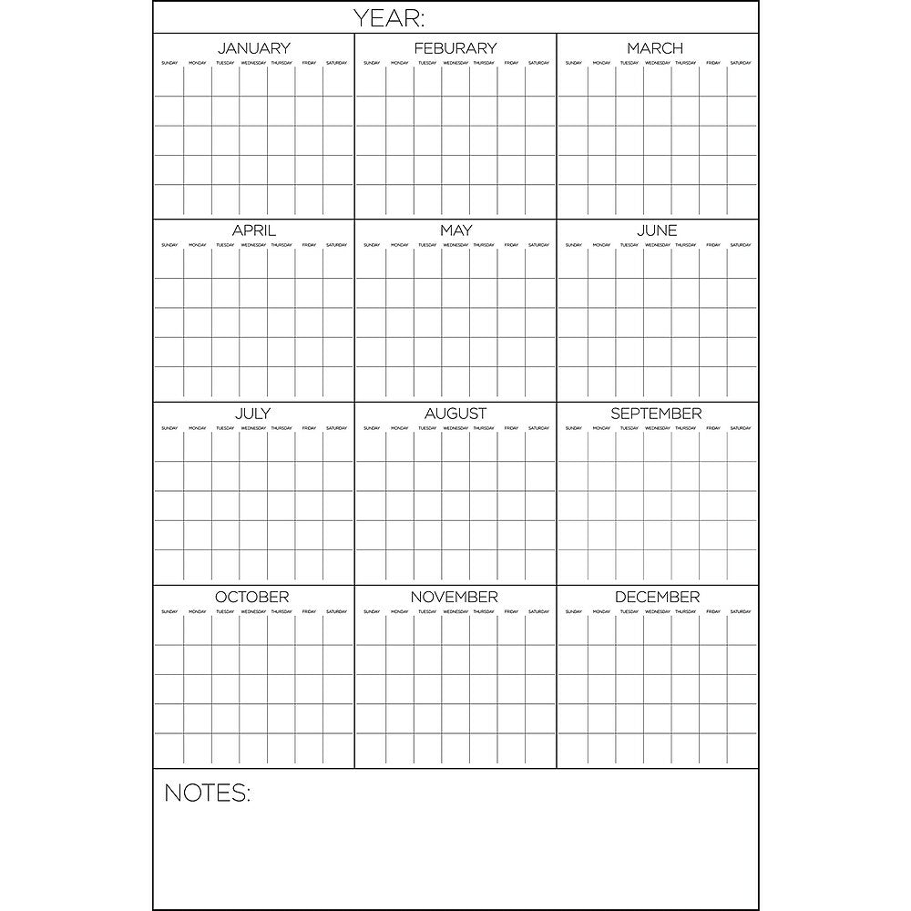 Image of WallPops Yearly Calendar - White