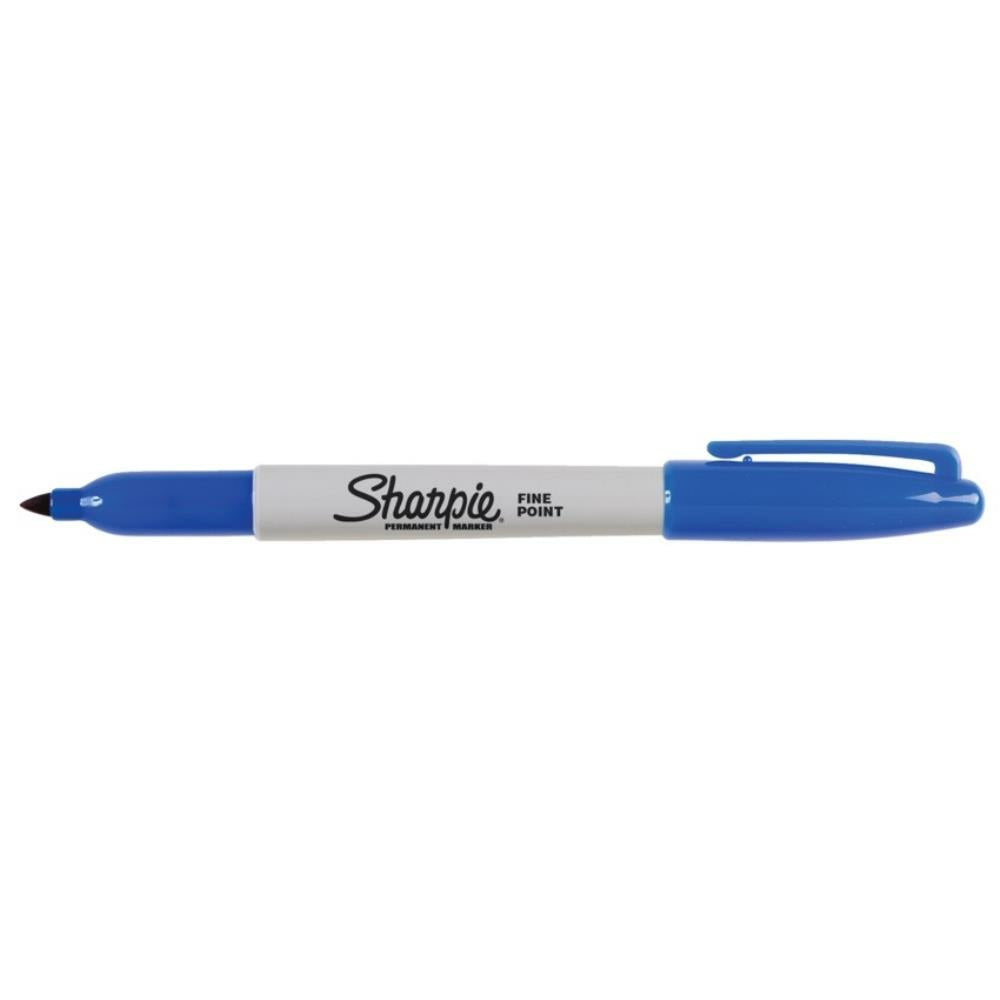 Image of Sharpie Permanent Markers - Fine Tip - Blue - 12 Pack