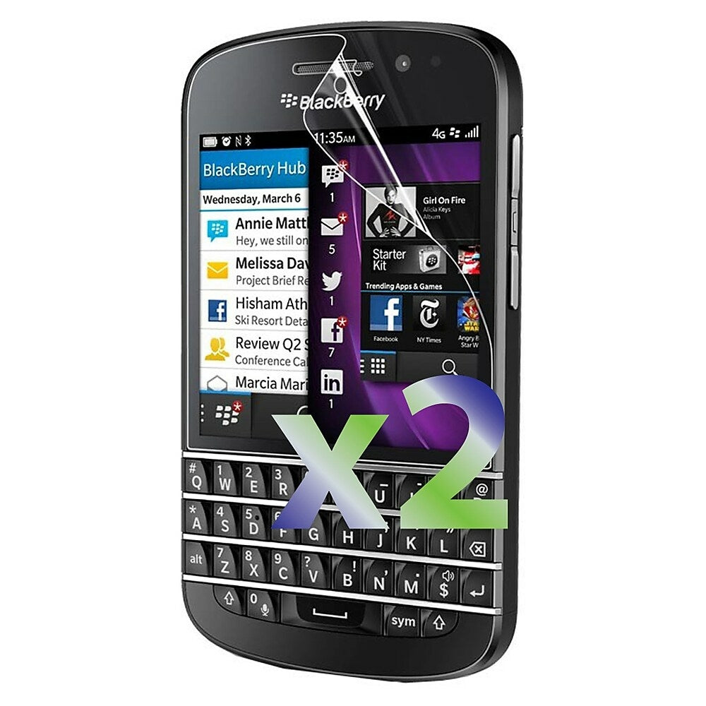 Image of Exian Blackberry Q10 Screen Protector, 2 Pieces, Clear