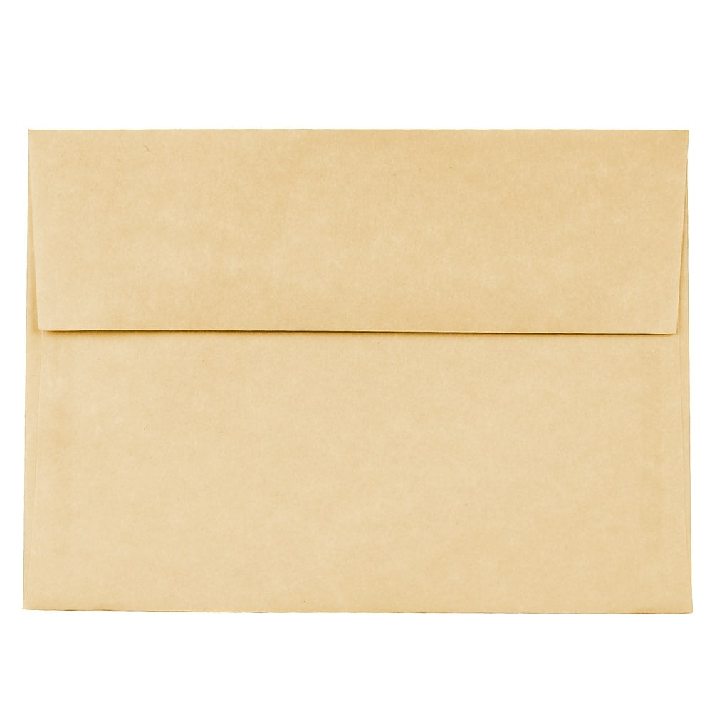 Image of JAM Paper A7 Invitation Envelopes, 5.25 x 7.25, Parchment Antique Gold Yellow Recycled, 1000 Pack (78758B)